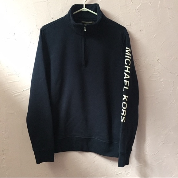 Michael Kors Other - Michael Kors Midnight Turtleneck Sweatshirt Sweater 1/4 Zip Up MK NWT Logo